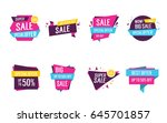 colorful origami sale lettering ... | Shutterstock .eps vector #645701857