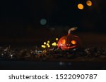 glowing mystical halloween... | Shutterstock . vector #1522090787