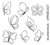 Set Of Hand Drawn Butterflies