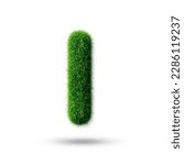 Small photo of A letter i with grass on a white background, eco text effect, isolated letter with grass effect high quality