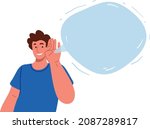 young man smiles and holds his... | Shutterstock .eps vector #2087289817