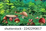 Fairy Tale Amanita Mushrooms In ...