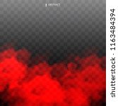 red fog or smoke color isolated ... | Shutterstock .eps vector #1163484394