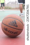 Small photo of tangerang, Banten - August 14th 2023 - last saturday we played basketball celebrating independence day and this is the basketball we use for the game.