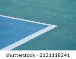 White line on tennis court ...