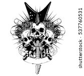 vector illustration skulls with ... | Shutterstock .eps vector #537760531