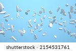 flying white pills on a blue... | Shutterstock . vector #2154531761