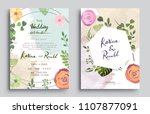 wedding invitation  invitation... | Shutterstock .eps vector #1107877091