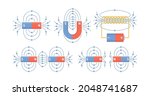 bar and horseshoe magnets ... | Shutterstock .eps vector #2048741687