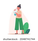 kid character with cup and... | Shutterstock .eps vector #2048741744