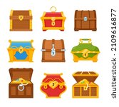 set of treasure chests. fantasy ... | Shutterstock .eps vector #2109616877