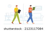 distant working from home ... | Shutterstock .eps vector #2123117084
