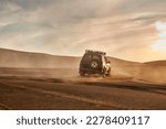 Driving off road at a desert 