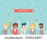 office party happy people... | Shutterstock .eps vector #554015857