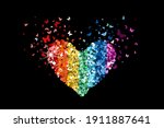 Heart Glitter Rainbow Colors...