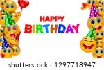 funny birthday party background ... | Shutterstock .eps vector #1297718947