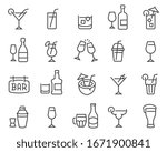 alcohol and cocktails icon set. ... | Shutterstock .eps vector #1671900841