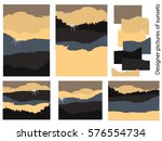 set sunsets. designer allows... | Shutterstock .eps vector #576554734