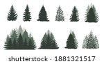 set of trees isolated on white. ... | Shutterstock .eps vector #1881321517