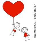 Cute Couple With Heart Balloon