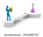 step towards saving in piggi... | Shutterstock . vector #452385727