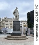 Small photo of Antwerp, Belgium. 04.20.2023. Monument to the painter, draftsman and engraver Sir Anthony Van Dyck on the street of Antwerp.
