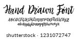 hand drawn font. calligraphy... | Shutterstock .eps vector #1231072747