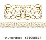 golden  ornamental segment ... | Shutterstock . vector #691008817