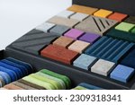 Small photo of Samples of acoustic polyester material in different colors