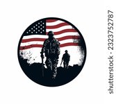 veterans day silhouette vector...