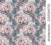 seamless retro floral pattern.... | Shutterstock . vector #1235264731