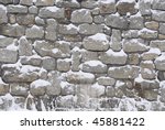 Stone Wall With Snow