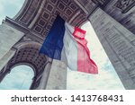 French flag at arc de triomphe...