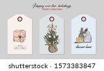 christmas greeting tag set ... | Shutterstock .eps vector #1573383847