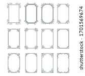 set of vintage rectangular... | Shutterstock .eps vector #1701569674