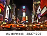 New York Times Square At Night. All logos and trademarks are obscured.  I am the copyright holder of all photos/art composed into the image.