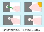 4 ways to press elevator  lift  ... | Shutterstock .eps vector #1695132367