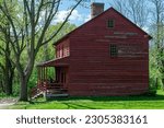 Toronto, ON, Canada – May 15, 2022: View the over forty 19th-century buildings in the open-air heritage museum Black Creek Pioneer Village in Toronto, Ontario, Canada. 