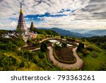 Landscape Of Two Pagoda On The...