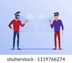 a white mens in vr headset with ... | Shutterstock .eps vector #1119766274
