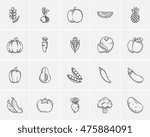 healthy food sketch icon set... | Shutterstock .eps vector #475884091
