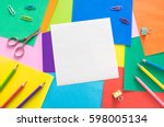 blank white paper on colorful paper background
