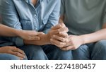 Small photo of Asia people adult child help middle aged old mom crying grief loss tired hold hand stress relief talk with love care at home. Young woman listen to older mum pain sad worry lost in life crisis issues.