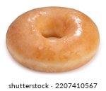 Sweet glazed donuts on a white background, Delicious glazed donuts isolated on white background With clipping path.