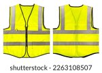 Small photo of Safety Vest Reflective shirt beware, guard, traffic shirt, safety shirt, rescue, police, security shirt isolated on white background, With clipping path.