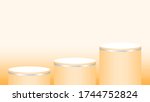 orange pedestal cylinder circle ... | Shutterstock .eps vector #1744752824