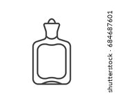 Hot Water Bottle Line Icon.