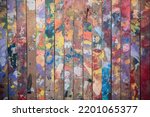 Small photo of stained wood wall background.disorganized colorful background.background for party.abstract colorful background.