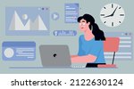   business woman  manager seo... | Shutterstock .eps vector #2122630124