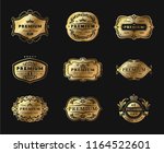metal plates golden collection. ... | Shutterstock .eps vector #1164522601